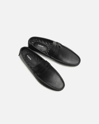 Black Leather Loafers - FAMS24-066